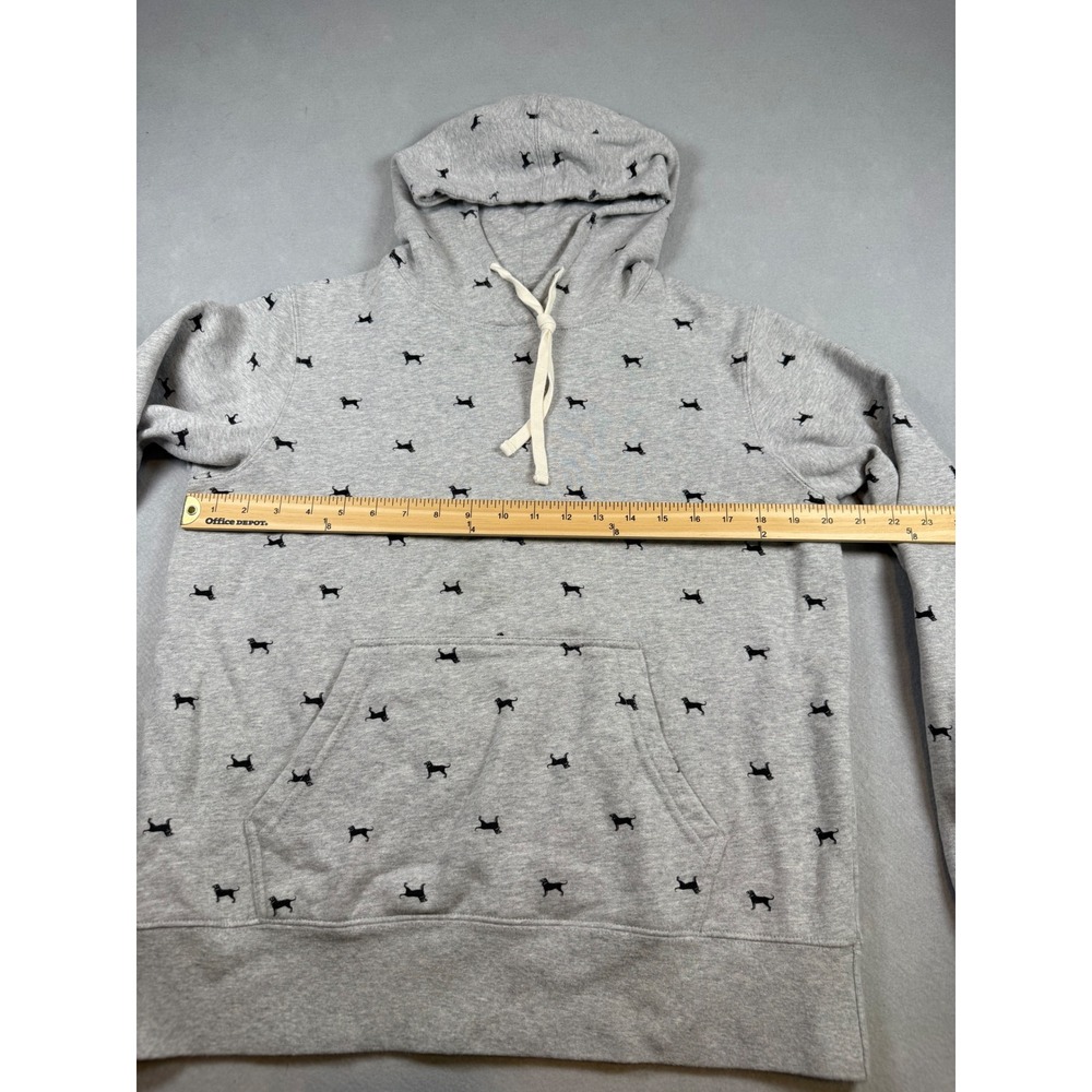 The Black Dog Grey All Over Print Hoodie Sweatshirt Womens Small Classic Logo - Picture 3 of 5